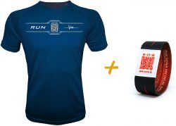 Camiseta Inteligente QR Azul Marino de Hombre + Pulsera