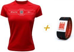 Pack de Camiseta QR Mujer en Rojo + Pulsera Medical Data